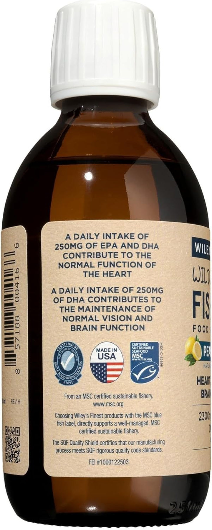 Wild Alaskan Fish Oil Peak Omega-3 Liquid Supplement - 2300Mg EPA and DHA Omega-3S - Lemon Flavor - 8.45 Oz (50 Servings)