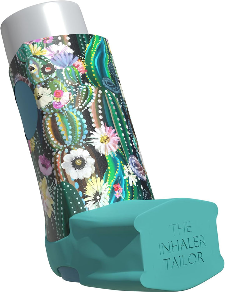 Flora Collection of Inhaler Cases – for Ventolin and Shorter Style Inhalers – Vegan Leather Case for Kids and Adults – Handmade in England (Sunflowers, Ventolin Style)