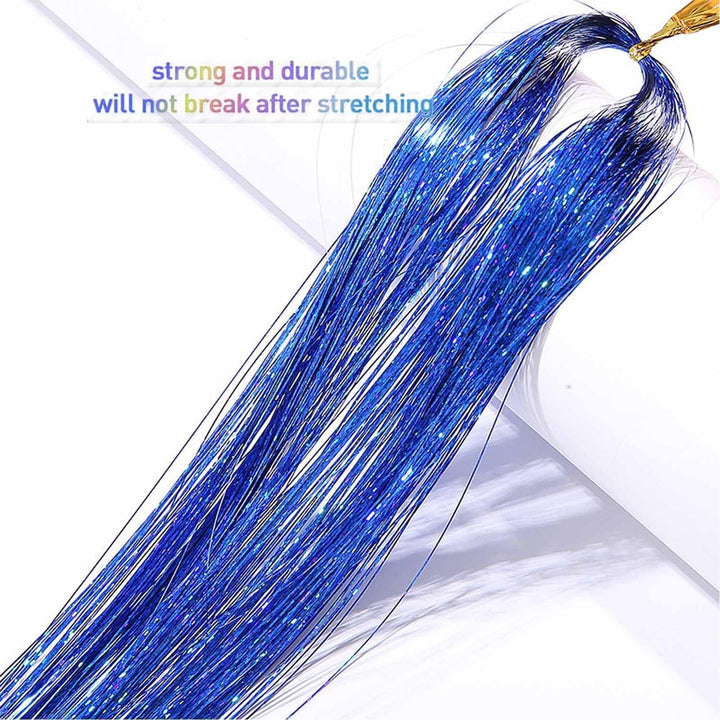 Hair Tinsel Kit (48 Inch,12 Colors, 3000 Strands), Fairy Tinsel Hair Extensions with Tools - Glitter Hair Tinsel Kit Heat Resistant Accessories for Girls Women Kids Christmas New Year