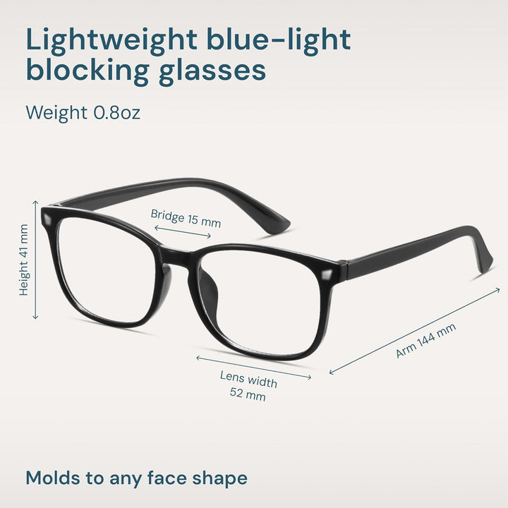 Blue Light Blocking Glasses - Fashion Square Fake Eyeglasses, anti UV Ray Computer Gaming Glasses, Blue Blockers Glasses for Women/Men