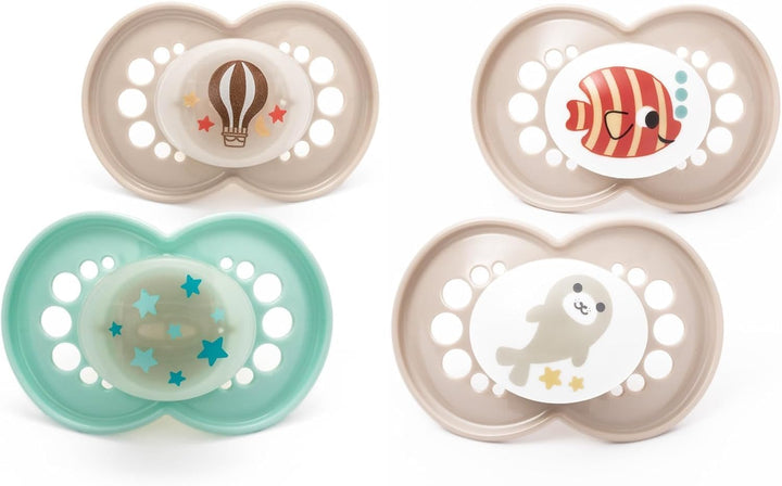 Original Soothers | 16 plus Months | Pack of 2 | Comes in Dummy Steriliser Box | Sustainable Materials | Baby Accessories | Blue (Various Designs)