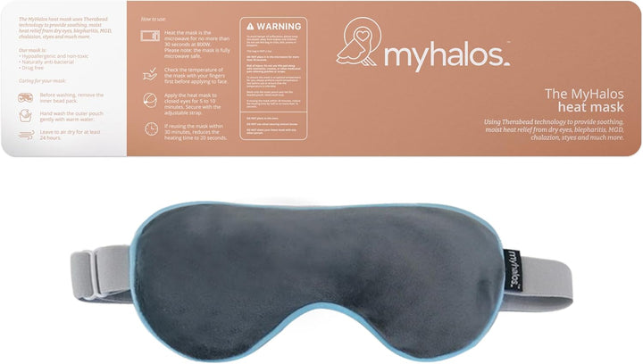 ® Heated Eye Mask for Dry Eyes - Microwave Activated Warm Eye Compress Treats Blepharitis & Styes - Our Plush, Warm Compress for Eyes Includes a Adjustable Strap & Pouch