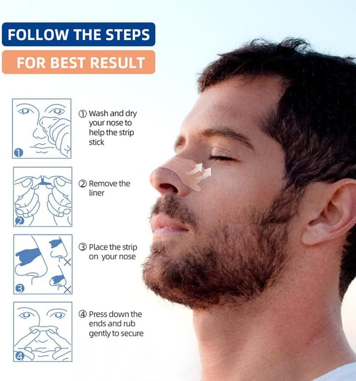 Nasal Strips 50 Pieces Nose Strips for Breathing anti Snoring Aids for Men and Women Nose Tape for Sleeping Stop Snoring Aids for Men Women Nose Breathing Strips Drug-Free anti Snoring Devices