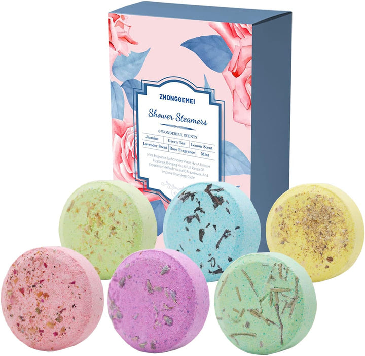Shower Steamers, 6 Pack Fragrances Shower Steamers Aromatherapy Gift Set for Women and Men,Perfect Self Care Gifts for Women, Relaxation Gifts for Moms (6 Pcs)