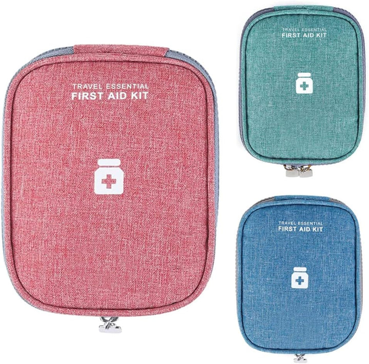 Travel First Aid Kit Pouch Empty Mini Pill Storage Bag Emergency Box for Camping Hiking Wine Red First Aid Kits