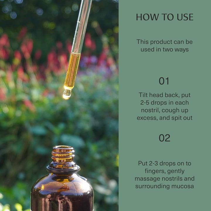 Natural Sinus Relief Decongestant Allergy Relief Support Natural Ingredients |  Nasya Ayurvedic Herbal Oil (30Ml)