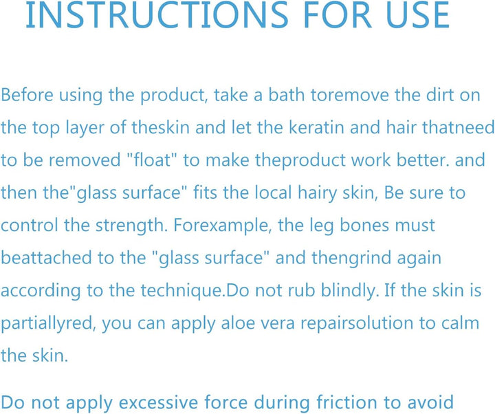 Crystal Hair Eraser, Hair Removal Stone, Painless Silky Skin Remover Device for Women and Men, Reusable Hair Remover for Body Legs Arms Back Exfoliate-Blue