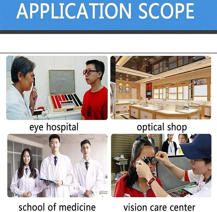 104 PCS Optical Trial Lens Set Optometry Kit Metal Rim Aluminium Case Kit Set with Optometry Test Trial Frame, Accurate Rim Retinoscopy Rack Lenses Test Glasses