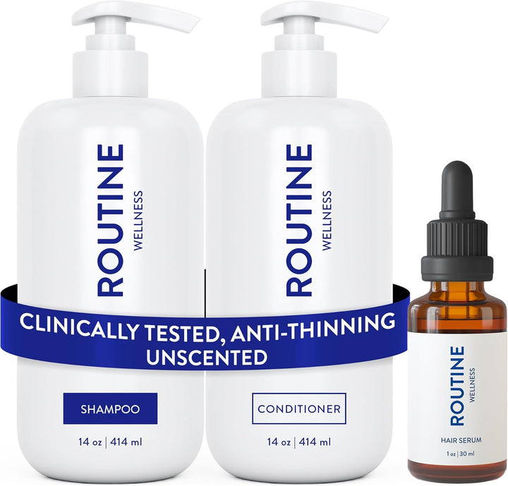 Anti-Thinning Shampoo and Conditioner Set for Thinning Hair - Biotin DHT Blocker Women & Men - Color Safe Shampoo for Hair Loss & Healthier Growth (Pack of 2) (Lavender & Cedar)