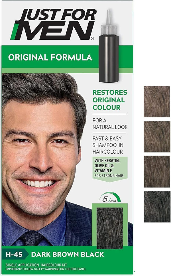 Original Formula Dark Brown Black Hair Dye, Restores Original Colour for a Natural Look � H45