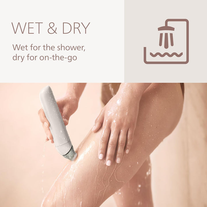 Lady Shaver Series 8000 - Cordless, Wet & Dry Electric Shaver, 3-Blade Shaving System, Flexible Shaving Head, LED Light, for Face, Legs, Body & Bikini, 100 Mins. Runtime, Model BRL159/00