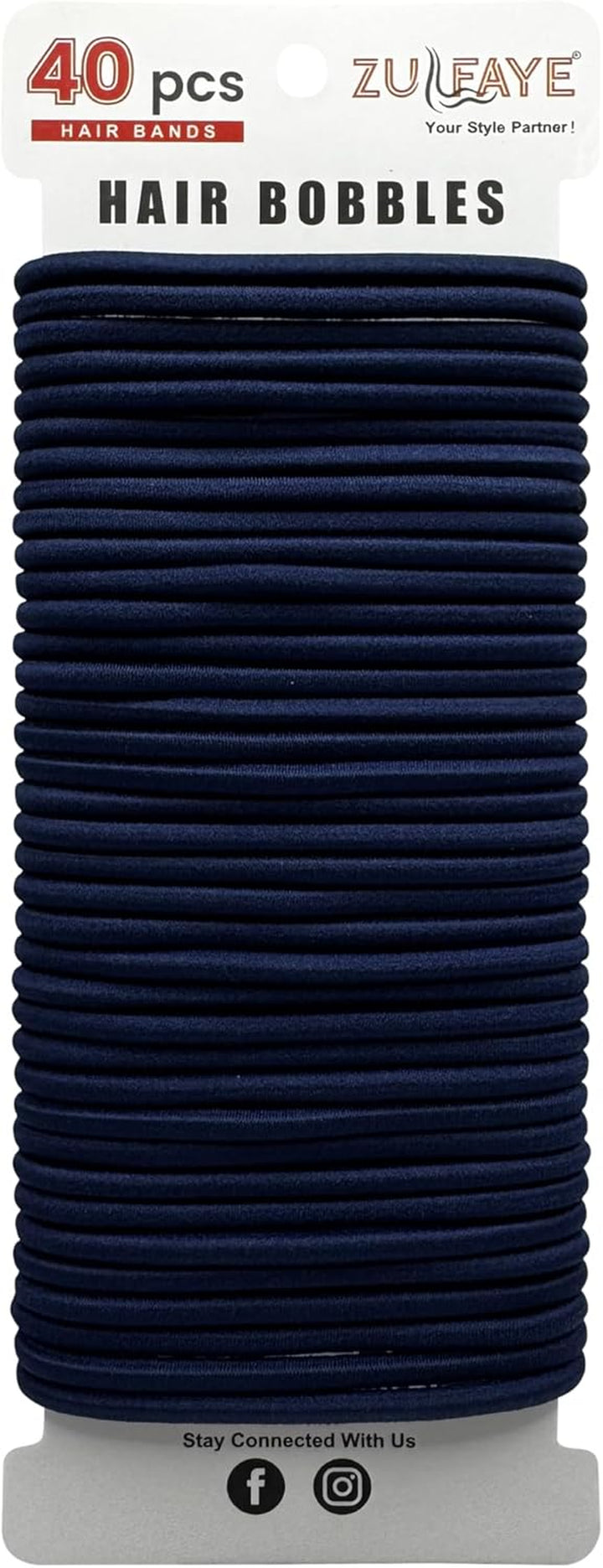 Hair Bobbles for Thick Hair, Elastic Hair Bands for Women, 4Mm Snag Free Strong Hair Ties No Damage for Girls, Hairbands Women, Ponytail Holders (Pack of 40 - Black)