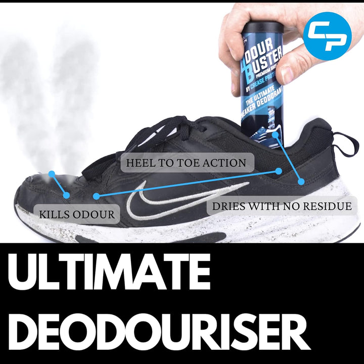Odour Buster Shoe Deodoriser Spray - Eliminates Trainer & Shoe Odours - Perfect for Football Boots & Smelly Shoes - anti Odour Freshener