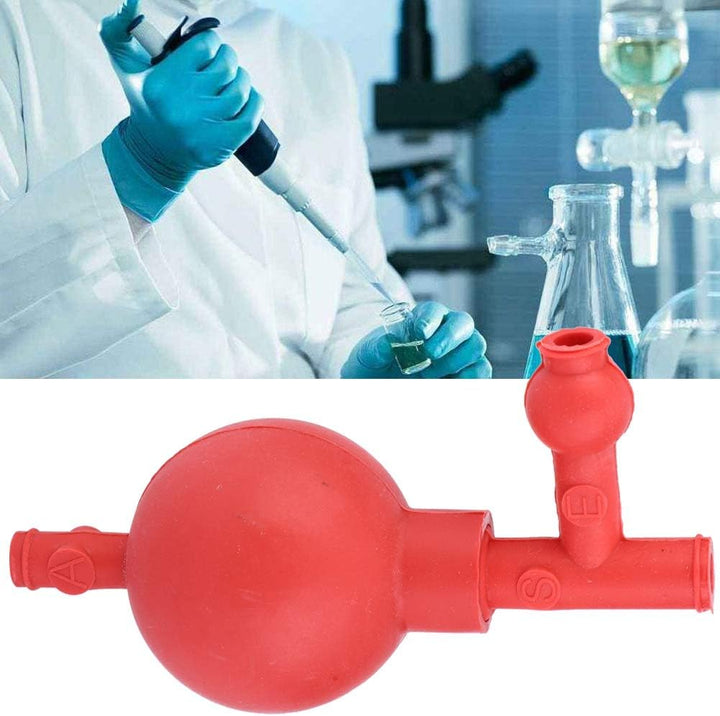 Suction Bulb Ear Syringe Rubber 2 Pcs Quantitative Ear Washing Suction Bulb for Industrial Agricultural Food Laboratories Red