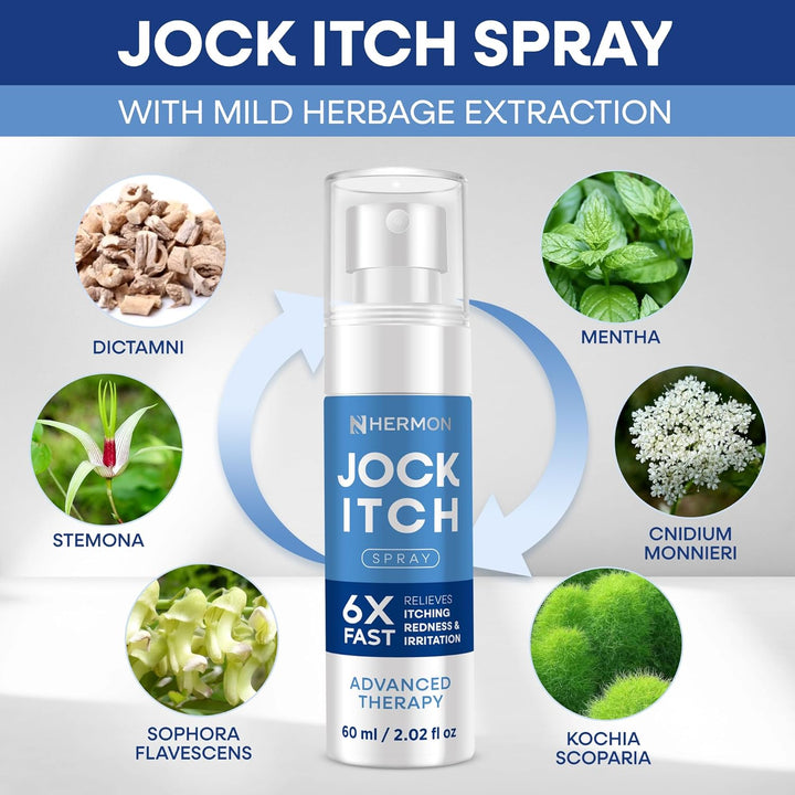 Jock Itch Spray for Men: Powerful Treatment for Jock Itch - Extra Strength Spray Liquid Provides Soothing - 2.02 Fl Oz (Pack of 1)