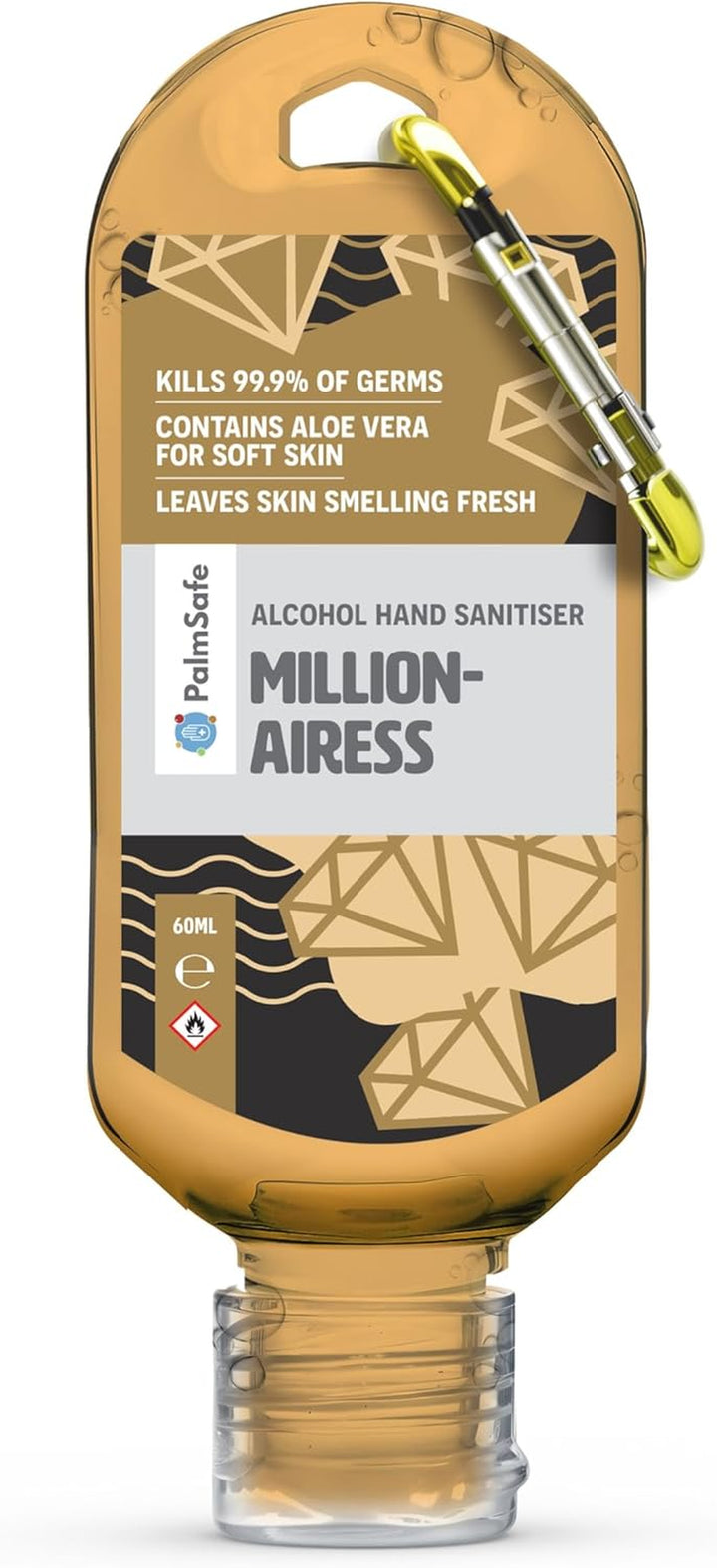 Watermelon 60Ml anti Bacterial Premium Hand Sanitiser Travel Size Refillable Clip Bottle Quick Drying Non Sticky Extra Moisturising Kills 99.9% of Viruses and Bacteria