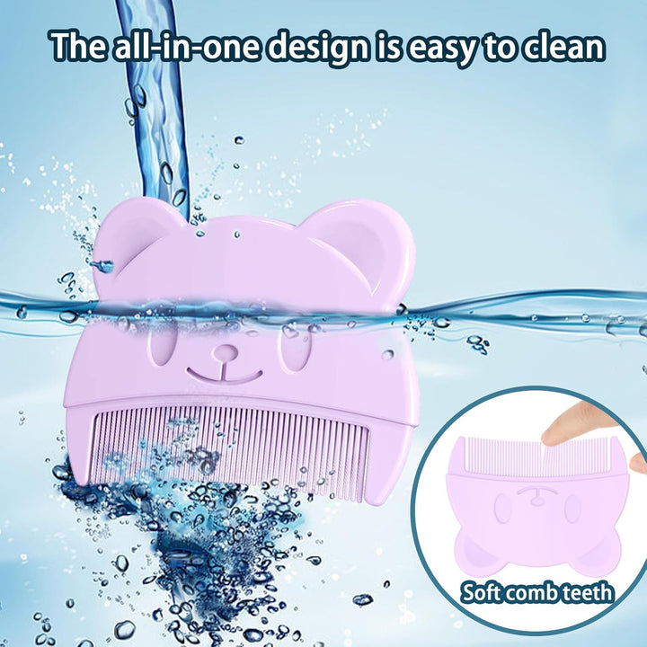 3 Pcs Baby Brush, Baby Hair Brush, Silicone Baby Comb with Oval Shampoo Brush and Flower Shampoo Brush for Newborns, Infants