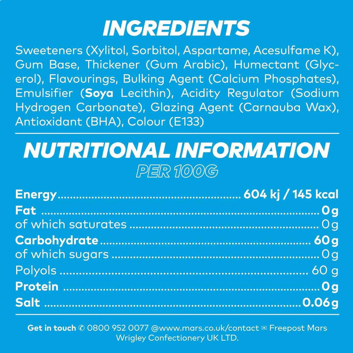 Chewing Gum, Sugar Free, Ice Spearmint Flavour, Chewing Gum Bulk, 30 Packs of 10 Pieces