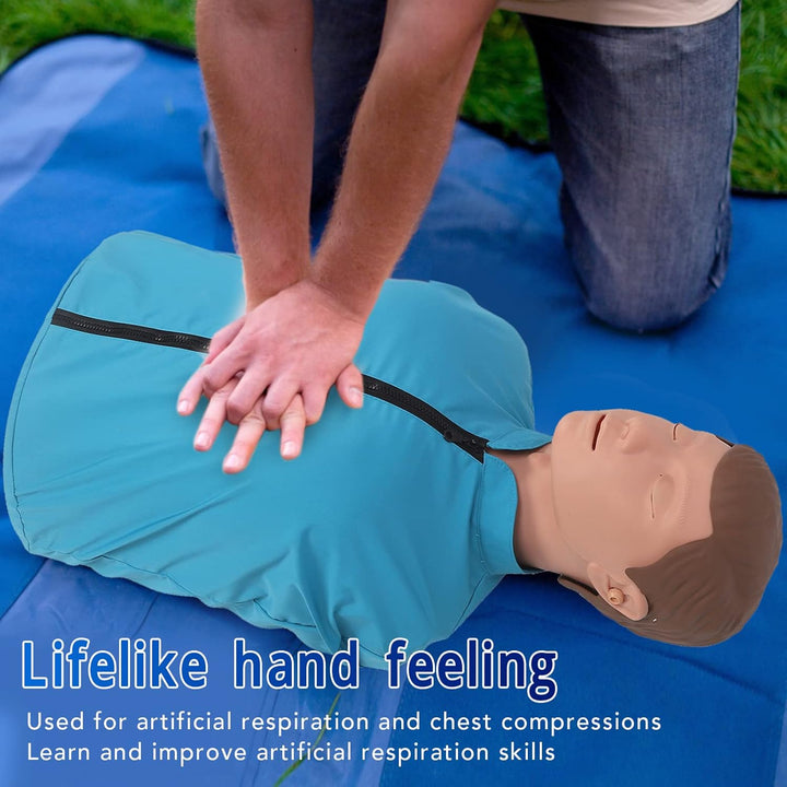 Adult CPR Training Manikin, Professional Adult Cardiopulmonary Resuscitation Training Mannequins First AID Training Manikins, Rubber Half Body Artificial Respiration Adult Dummy for Teaching Training