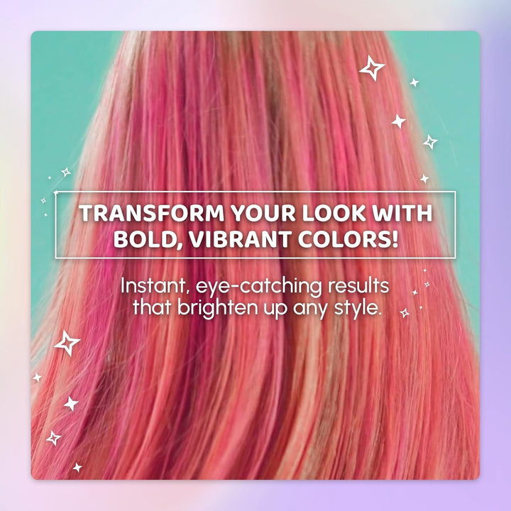 Hair Chalk for Girls Pens – 10 Vibrant Temporary Hair Colour Chalks for Kids - Ideal Christmas, Birthday Gifts for Girls & Teens - Kid Safe, Washable Hair Dye for Ages 6 7 8 9 10 11 12
