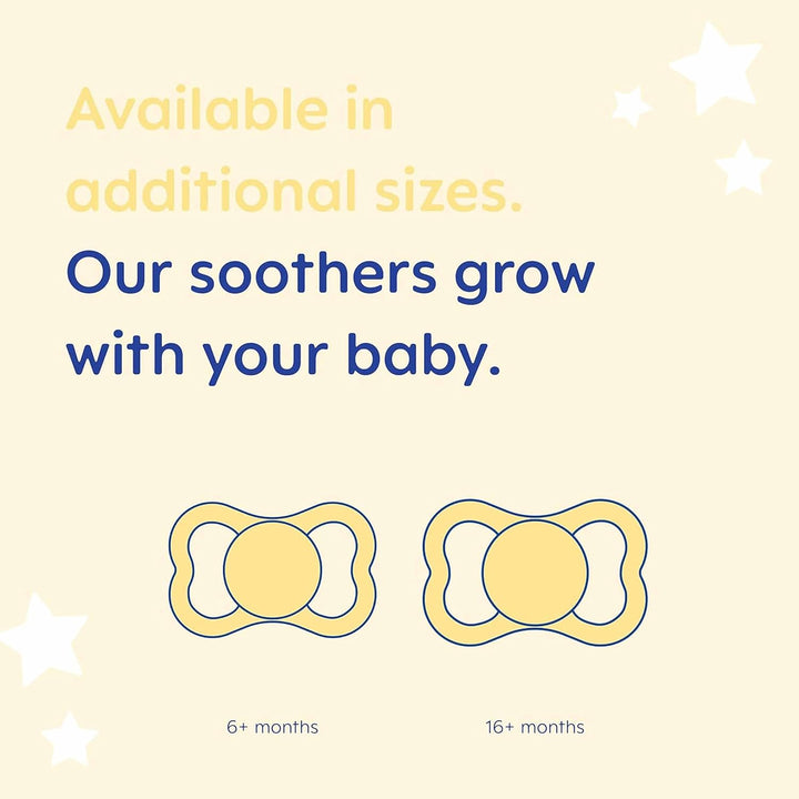 Air Night Soothers | 6 plus Months | 2 Pack | Glow in the Dark Dummies | Comes in Dummy Steriliser Case | Baby Accessories | Blue (Various Designs)