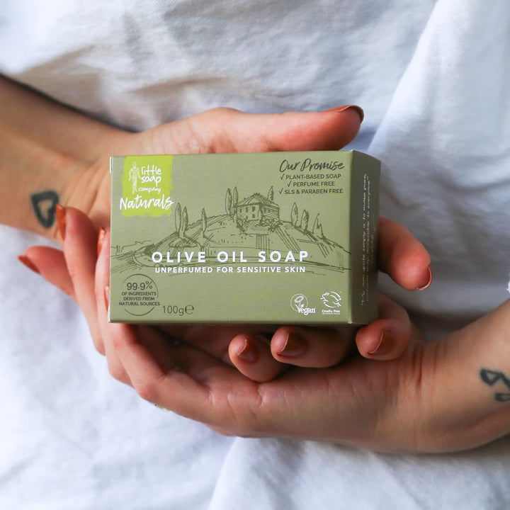 Little Soap Olive Oil Soap Bar - Vegan, Cruelty Free, No SLS or Parabens, Mediterranean Range, Bar of Soap Perfect for Sensitive Skin, Natural Eco Friendly Body & Hand Soap, 100G (Olive)
