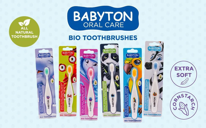 Bio Toothbrush - Eco-Friendly, Soft Bristles for Babies, Ergonomic Handle, Biodegradable Corn Cob Material (Jellyfish)