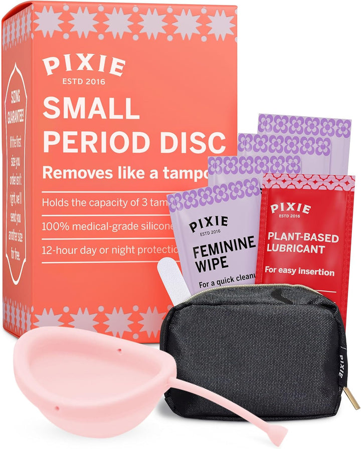 Pixie Menstrual Disc - No Metals or Toxins - Ranked 1 for Most Soft Reusable Period Disc - Removes like a Tampon - Capacity of 5 Tampons (Medium)