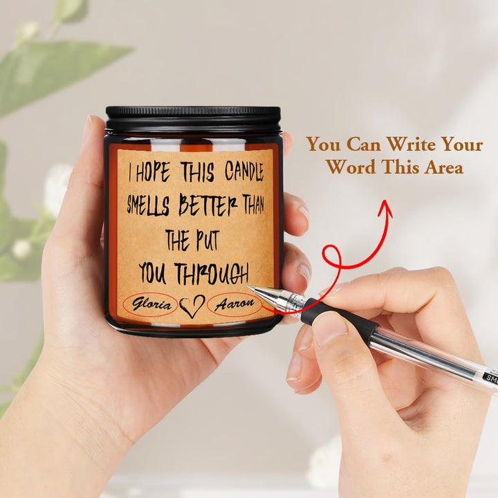 Scented Candles Gifts for Women, Mum, Her, Scented Candles Valentine Gifts, 200G Natural Soy Wax Glass Jar Candle, Funny Valentines Day Christmas Thanksgiving Gift for Mum(English Pear&Freesia)