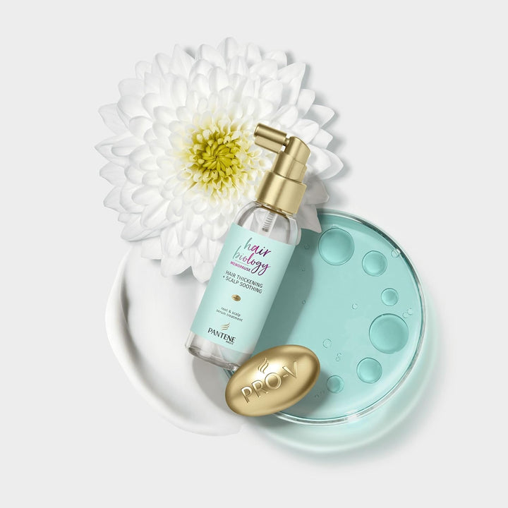 Menopause Hair Serum, Leave-In Thickening Hair Spray & Scalp Treatment, anti Hair Loss, Densifies Thinning Hair, Vitamin B3 & White Tea, Hair Thickening Products for Women, Hair Biology, 100Ml