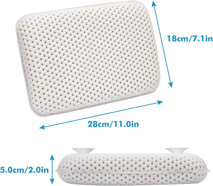 Bathtub Pillow, Bath Pillow Bath and Spa Head Rest with Suction Cups Bath Cushion Bathing Pillow (8 Small Suction Cups, 27.9 X 17.8 X 5.1 Centimetres)