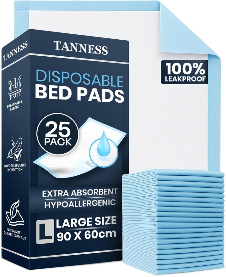 50 X Disposable Incontinence Bed Pads - 90X60Cm Incontinence Pads Women and Men - Waterproof Sheet, Bed Wetting Mats - Disposable Changing Mats Baby