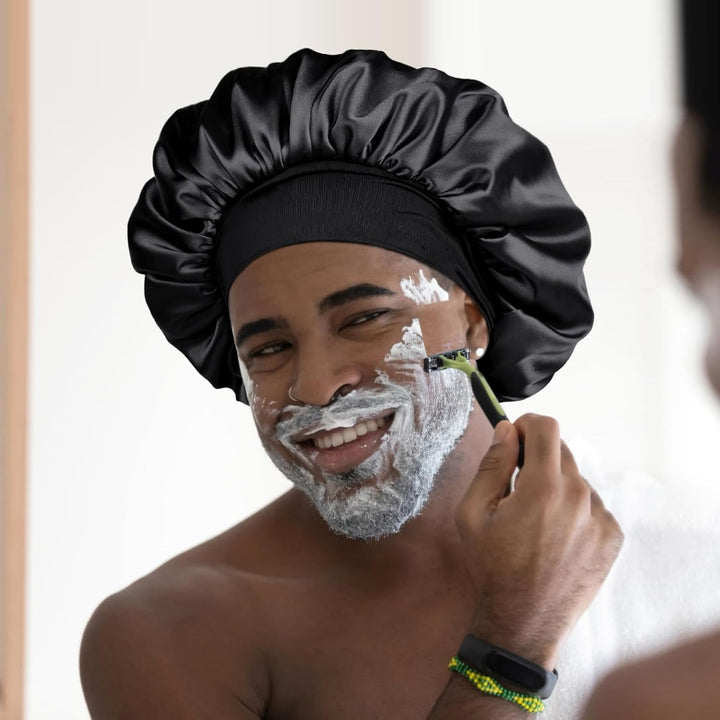 Bonnet for Men Hair Bonnet for Sleeping Double Layer Satin Bonnets for Black Women Curly Hair Sleep Cap