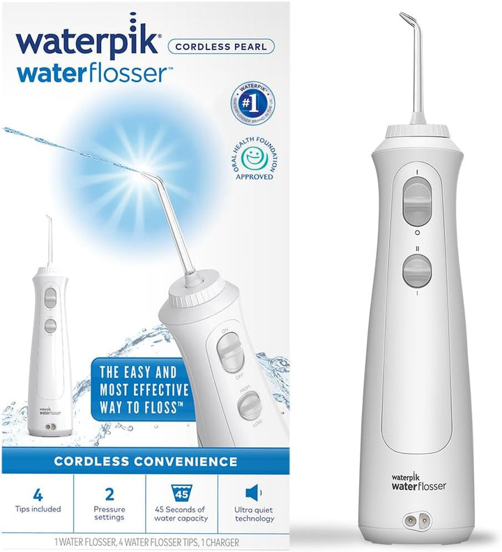 Pulse Water Flosser Cordless, Oral Health Foundation Approved, Water Flosser and Plaque Remover for Teeth, 2 X Water Floss Pressure Settings, 45 Seconds of Flossing, 2 X Tips Included