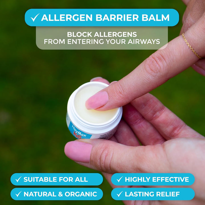 Allergen Barrier Balm - for Kids 5Ml - Organic, Natural & Non-Drowsy Hay Fever & Allergy Relief Balm - Traps & Blocks Pollen, Dust & Other Allergen Particles - Apply around the Nose & Eyes
