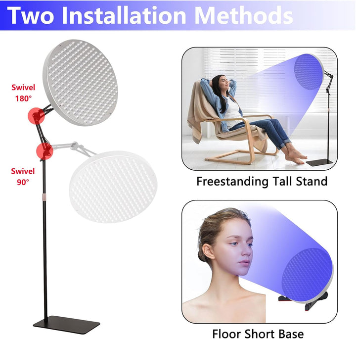 Tanning Lamp, 50W Sun Lamp with 460Nm Blue Light & 250 Leds, Portable Face Tanning Lamp with Adjustable Stand for Body and Face Light Therapy at Home