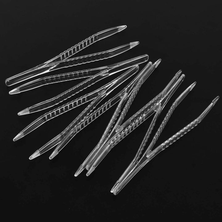 Tick Tweezers, 50 Pcs Plastic Tweezers,First Aid Plastic Tweezers 12.3Cm, Tweezers First Aid,Ideal for Health & Beauty First Aid Medical DIY Arts & Crafts