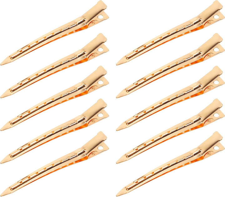 25 Pieces Duck Bill Hair Clips, 3.5 Inch Rustproof Metal Alligator Curl Clips with Holes for Hair Styling, Hair Coloring, Thick Hair Sectioning, Salon, Bows DIY, Silver (25 Pcs, 3.5In Silver)