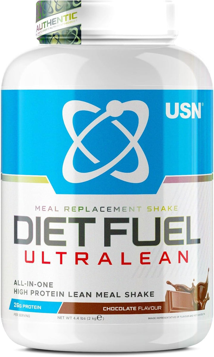 Diet Fuel Ultralean Meal Replacement Shake Powder (Strawberry, 2Kg - 36 Servings/Meals) Tasty High Protein Shake to Feel Full for Longer, Weight Control Powder, Drink Mix with 25G Protein