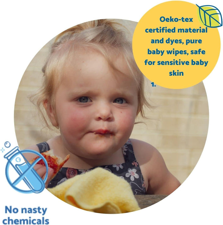 - 25 Washable Bamboo Terry Cloth Wipes, 15X15Cm Reusable White Pack, Perfect for Baby'S Hands and Face, Absorbent, Super Soft and Naturally Anti-Bacterial | Eco Friendly