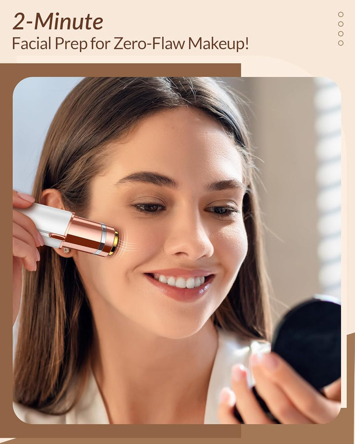 Facial Hair Remover for Women Face: Rechargeable Electric Painless Facail Hair Removal Device for Upper Lips, Chin,Peach Fuzz (White)