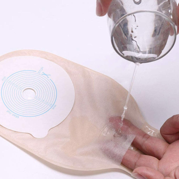 One Piece Ostomy Bag, Drainable Pouches Colostomy Ostomy Care Bag Incontinence Bags for Ileostomy Care Supplies, Cut to Fit 20-65Mm(Pack of 10)
