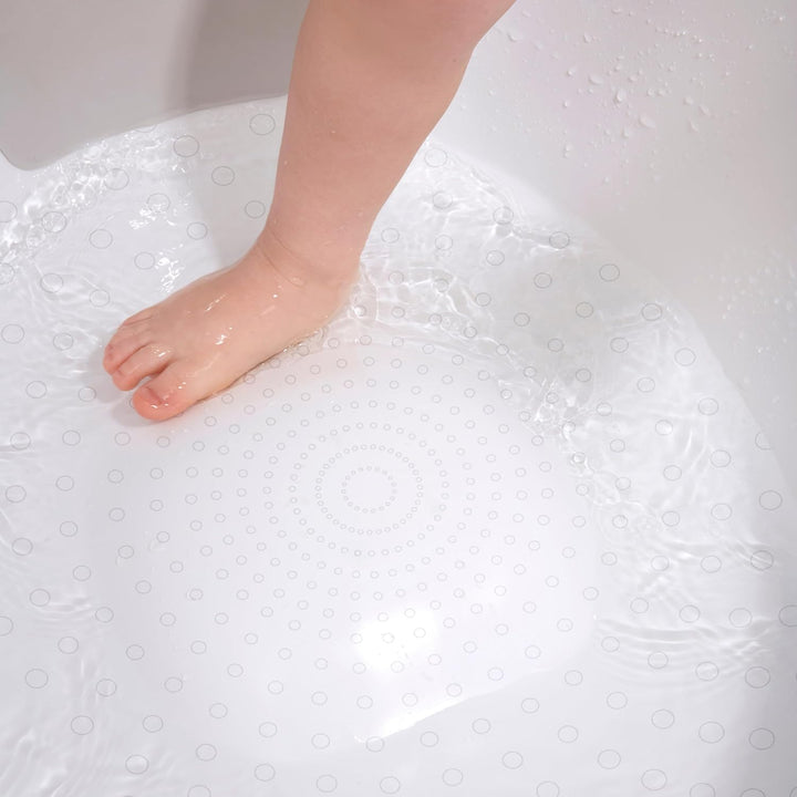 Toddler Bath Tub | Larger Bath for Bigger Kids at Bathtime | Includes Warm and Soft Foam Backrest | Grippy Anti-Slip Surface | Includes Easy Drain Bath Plug | White with Light Grey Backrest