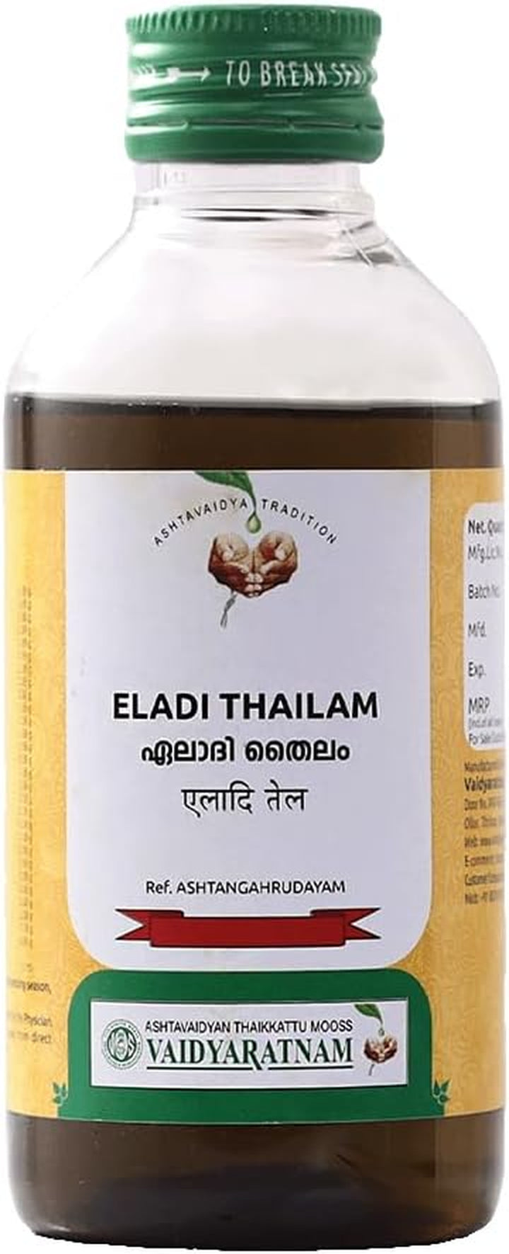 Ayurvedic Eladi Thailam by Vaidyaratnam Oushadhasala 200Ml