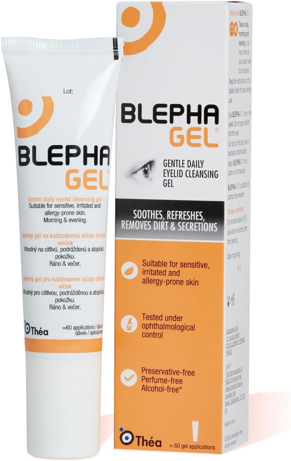 Blephagel Daily Eyelid Cleansing Gel | Gentle, Soothing Cleanser for Suitable for Sensitive Eyelids | Preservative-Free & Hypoallergenic Formula | 30G Tube