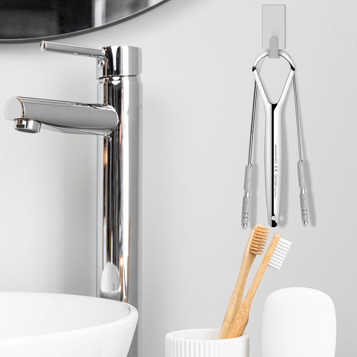 Tongue Scraper Metal Stainless Steel Tongue Scrapers for Adults Restore Fresh Breath Improve Taste and Oral Health with Our Tongue Cleaners Suitable for Men & Women Personal Hygiene - Tongue Scraper 2