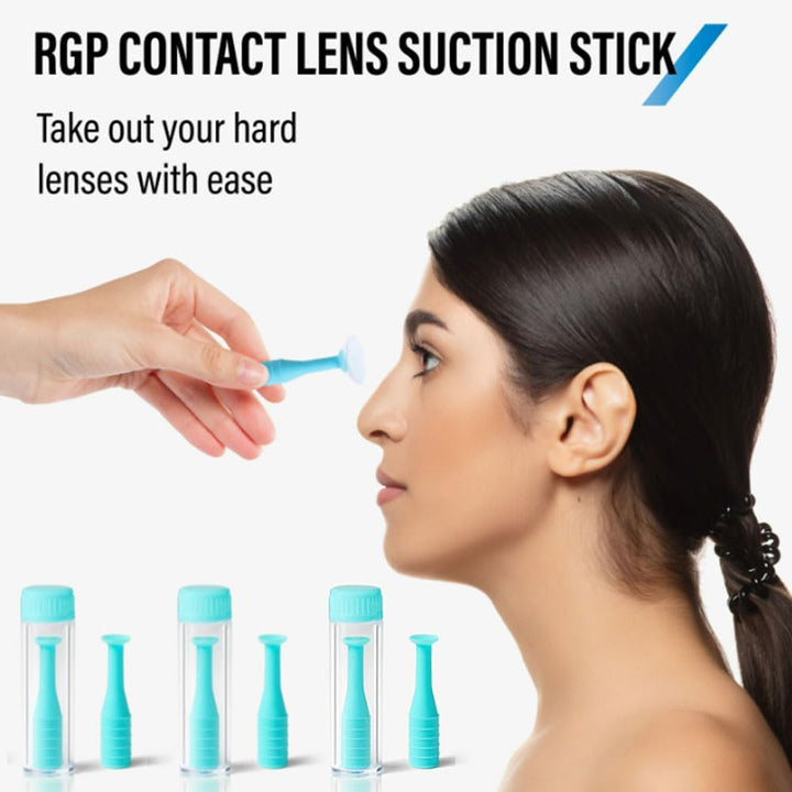 2 Pcs Silicone Contact Lens Inserter Contact Lenes Suction Holder Contact Lens Remover Tool with Storage Case for Family Travel