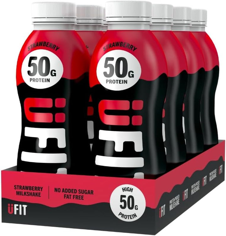 High 50G Protein Shake - White Chocolate Flavour - No Added Sugar - Low in Fat - Ready to Drink - Pack of 8 X 500Ml (Packaging May Vary)