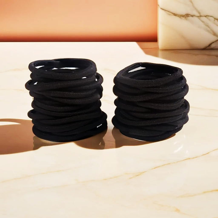 50Pcs Elastic Hair Bands, 4Mm Elastic Hair Bobbles Ponytail Holders, No Metal Strong Hair Ties Gentle Hairbands Thick for Girls Women Kids