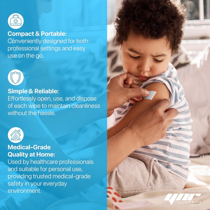 70% Alcohol Pre-Injection Isopropyl Wipes - Individually Wrapped First Aid Skin Cleaning Easy-Tear Sachet Wipes (50PCS)